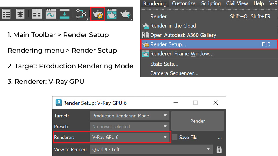 3ds Max에서 V-Ray GPU 렌더링을 활성화하는 방법은 무엇입니까 1