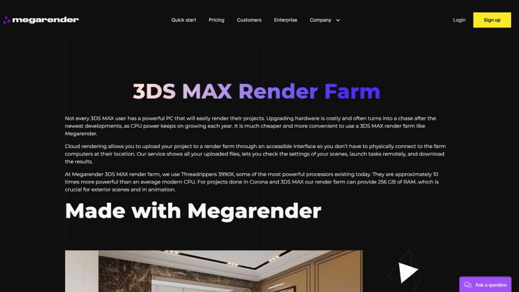 3ds Max를 위한 최고의 GPU 렌더 팜 megarender