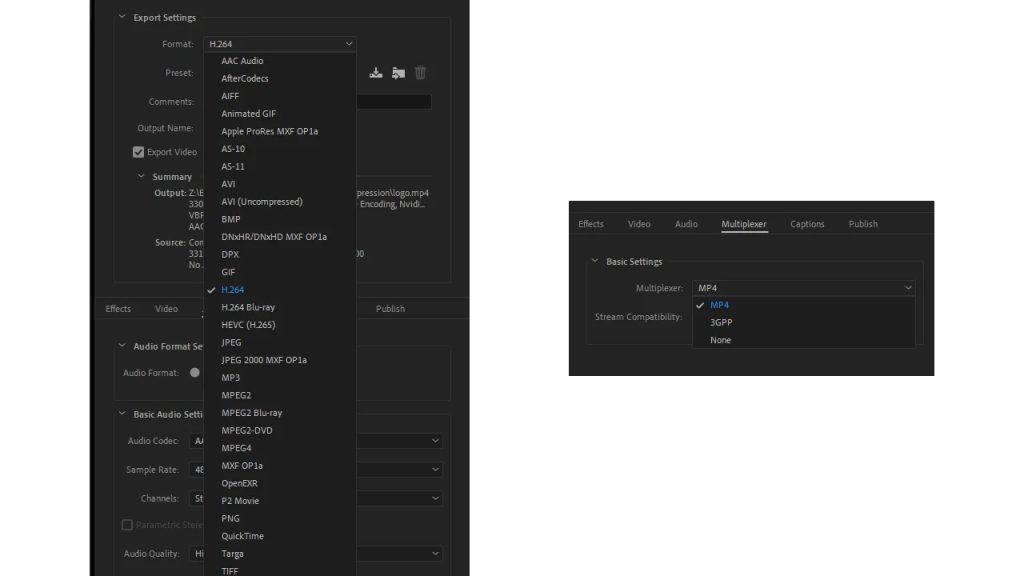 After Effects에서 MP4를 내보내는 Media Encoder 2