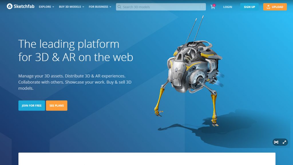 3D 아티스트를 위한 최고의 3D 모델 사이트 Sketchfab