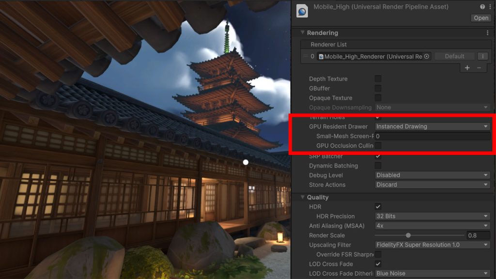 Unity 6 미리보기 GPU Residential Drawer