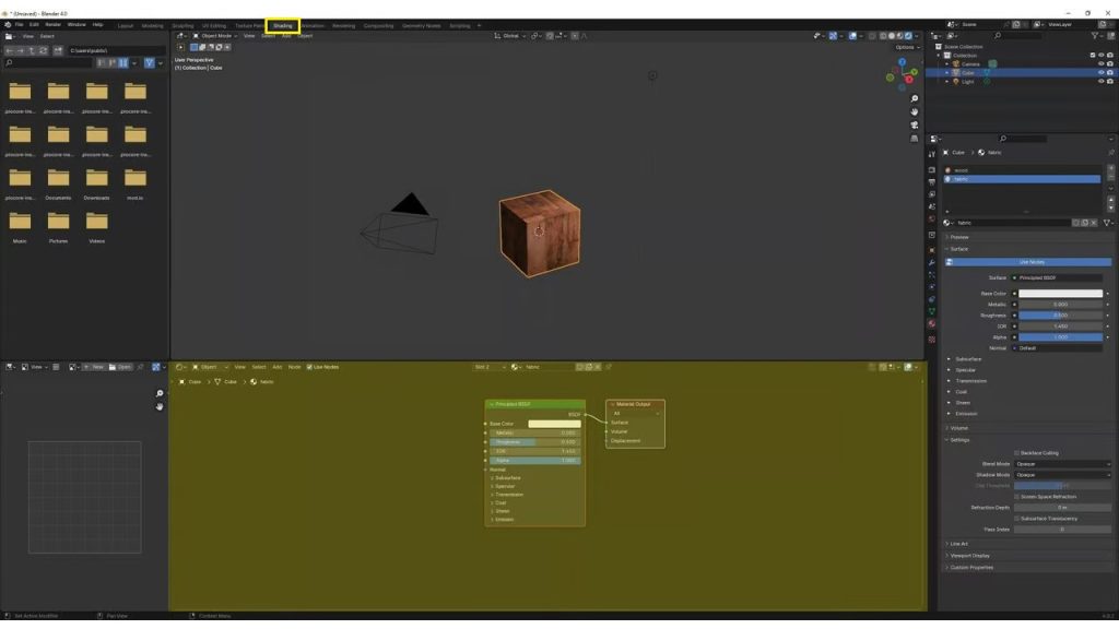 블렌더 텍스처 shader editor 1