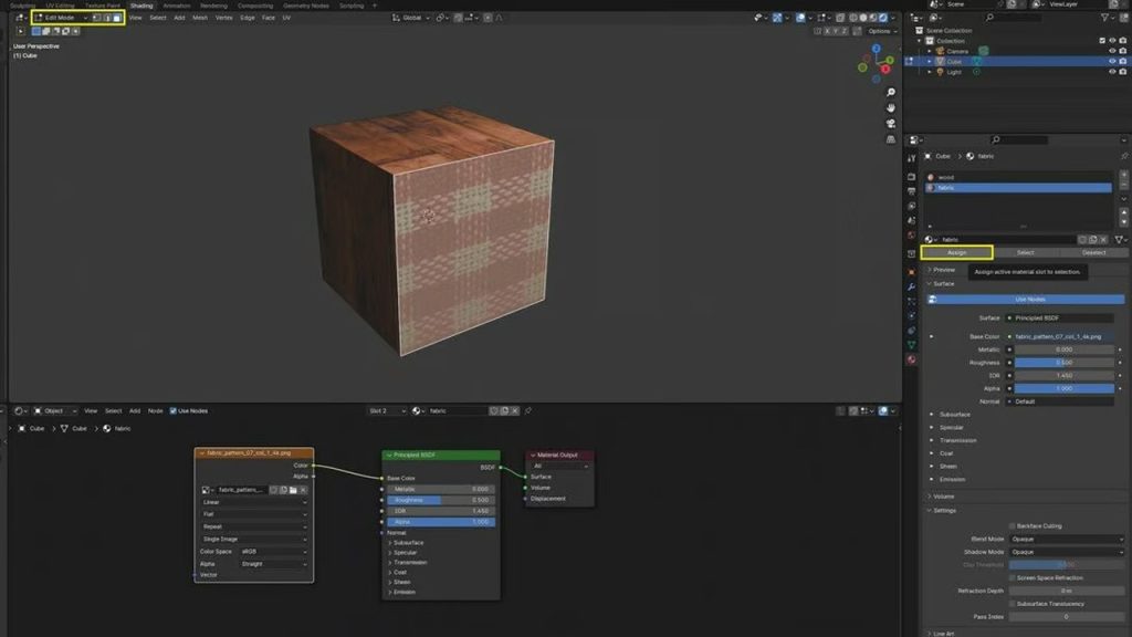 블렌더 텍스처 shader editor 4