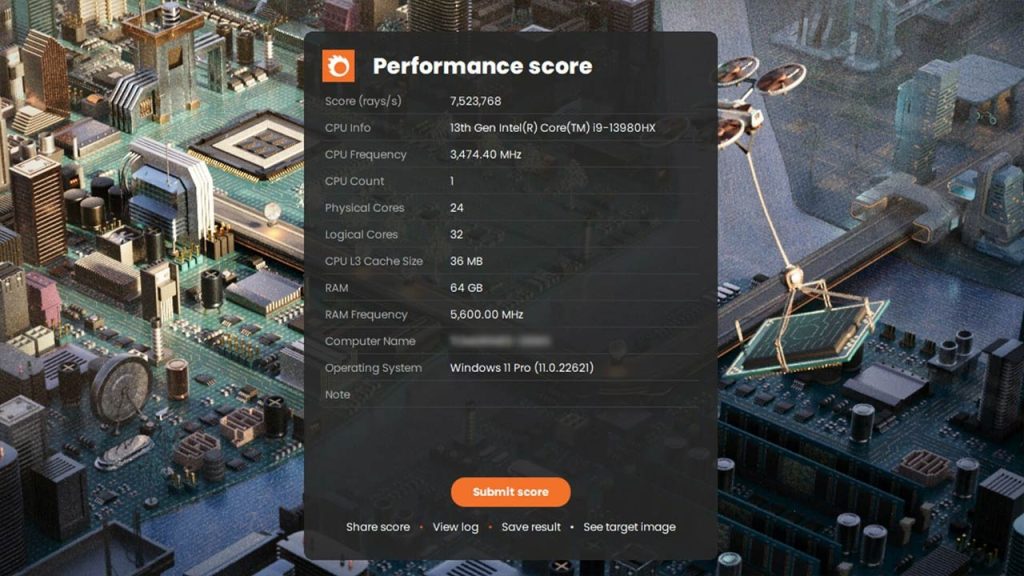 3ds Max 및 Corona 렌더러를 위한 최고의 CPU Benchmark 1