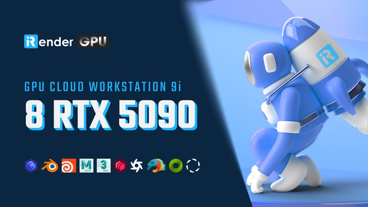 하드웨어 파편화 없는 iRender 8 x RTX5090 수냉 렌더팜