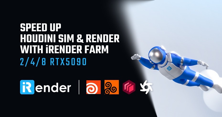 Houdini 렌더팜 시뮬레이션 및 렌더링 RTX 5090