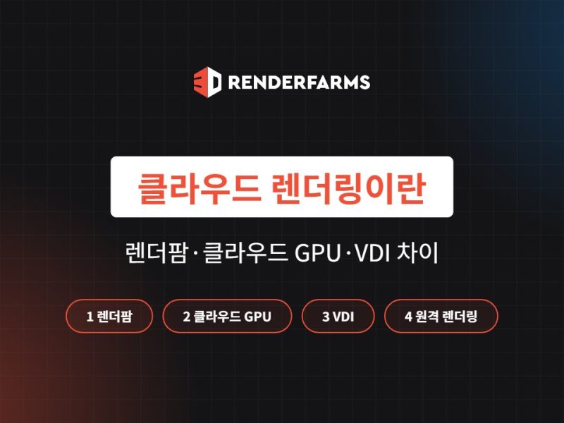 클라우드 렌더링이란? 렌더팜·클라우드 GPU·VDI 차이 (2026)